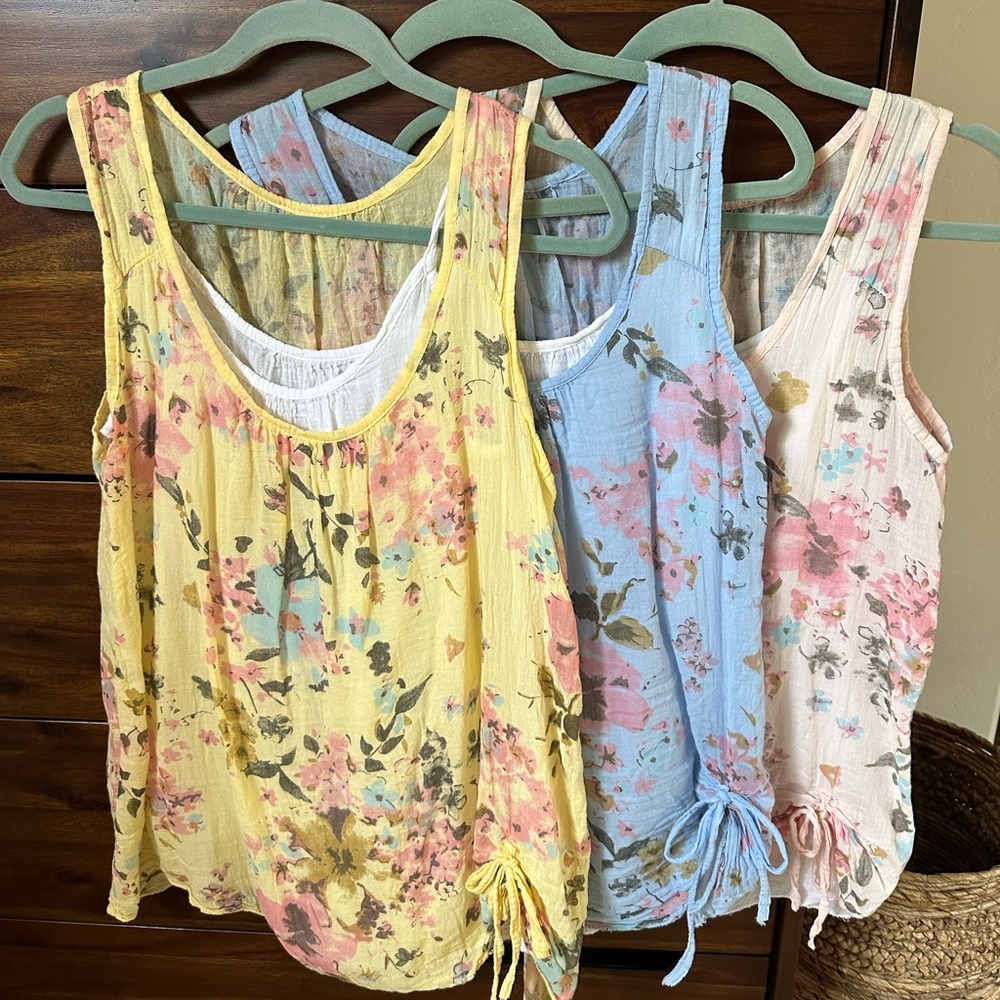 Set of 3 100% Cotton Blouse-tank tops size Medium